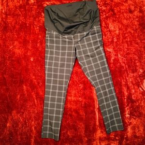 Isabel Maternity Crossover Panel Ponte skinny jeans Black Gray Size XL